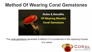 Method Of Wearing Coral Gemstones