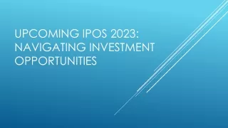 Upcoming IPOs 2023