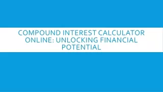 Compound Interest Calculator Online