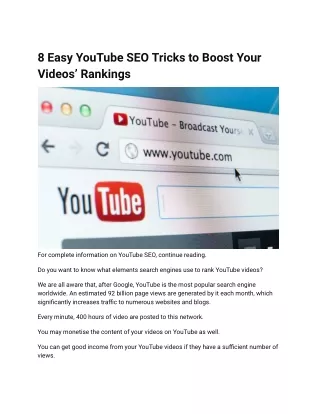 8 Easy YouTube SEO Tricks to Boost Your