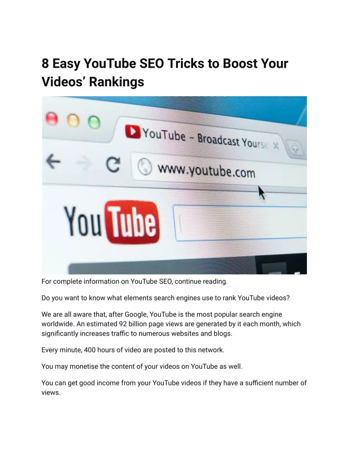 8 easy youtube seo tricks to boost your videos