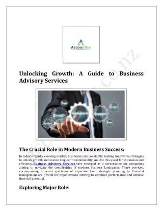 Unlocking Growth: A Guide to Business Advisory Services