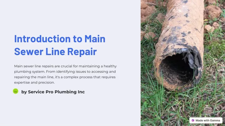 introduction to main sewer line repair
