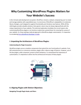 Why Customizing WordPress Plugins Matters for Your Website’s Success