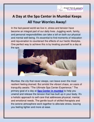 Spa Center in mumbai