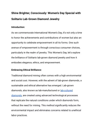 Women's Day Special with Solitario Lab-Grown Diamond Jewelry - Google Docs