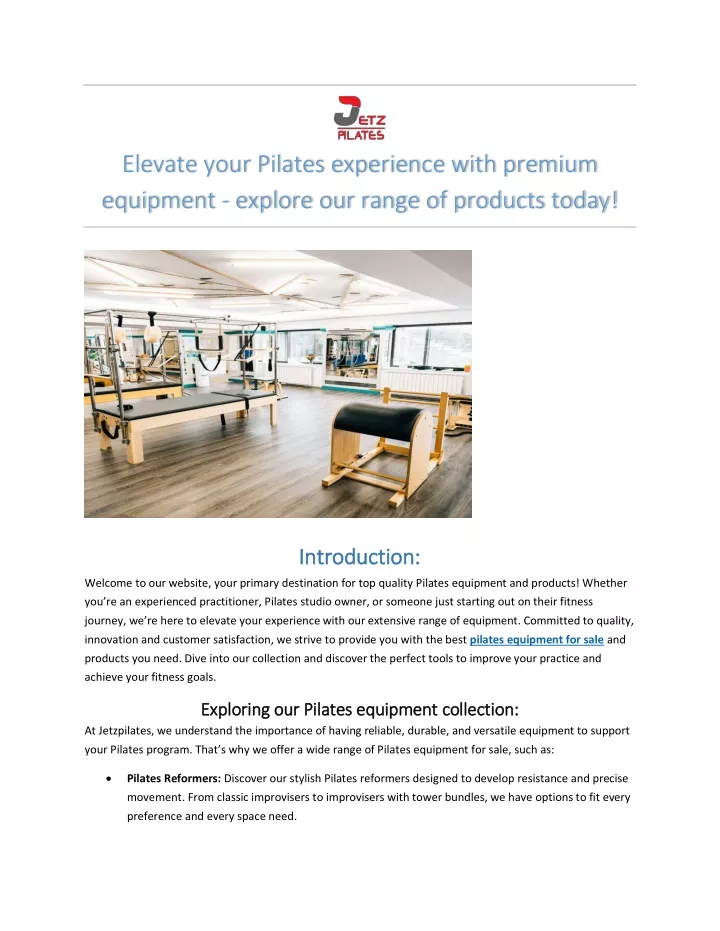 elevate your pilates experience with premium