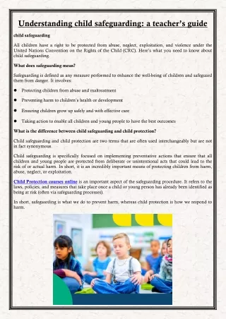 understanding child safeguarding a teacher s guide