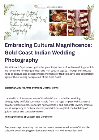 Embracing Cultural Magnificence Gold Coast Indian Wedding Photography