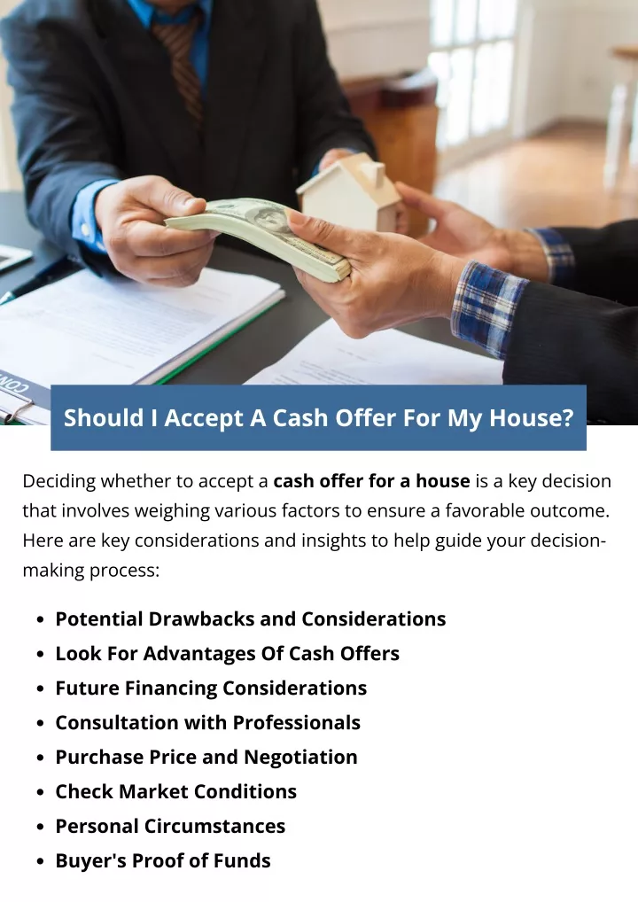 should i accept a cash offer for my house