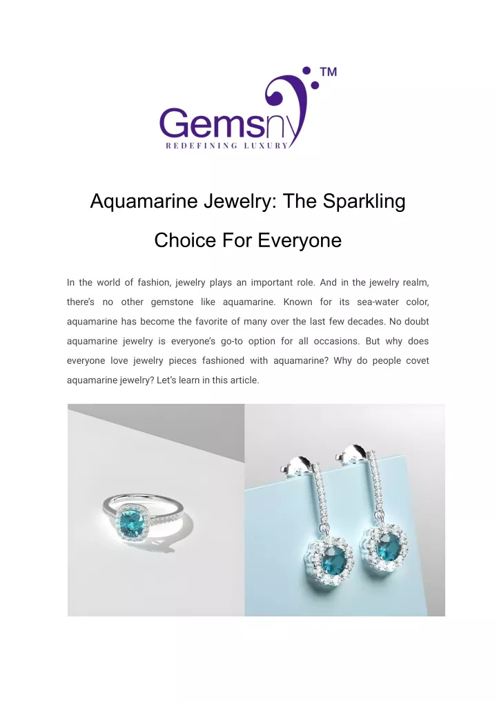 aquamarine jewelry the sparkling