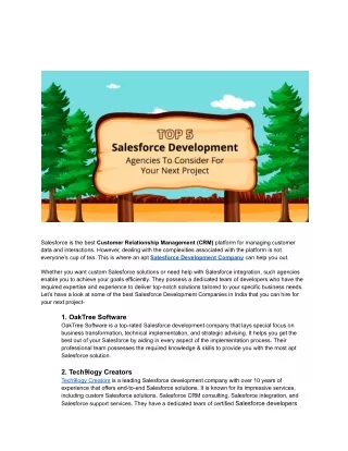 Top 5 Salesforce Development Agencies To Consider For Your Next Project