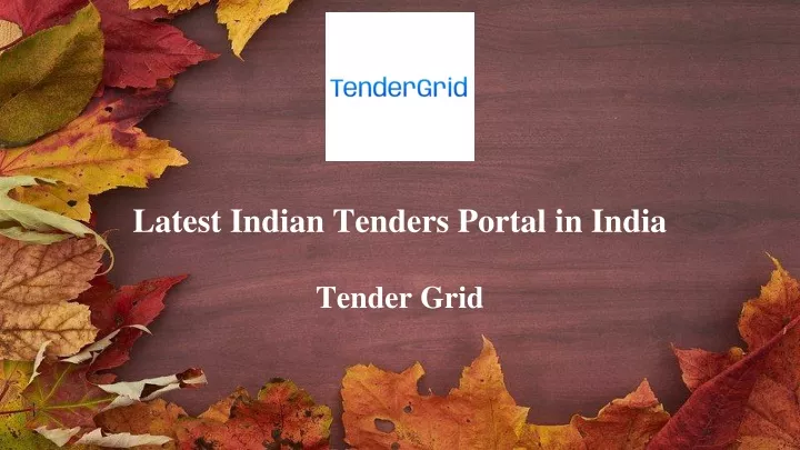 latest indian tenders portal in india