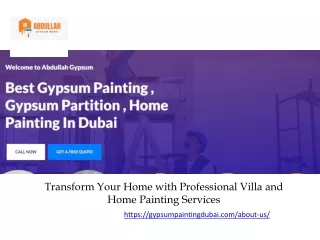 Transform Your Home with Professional Villa and Home Painting Services