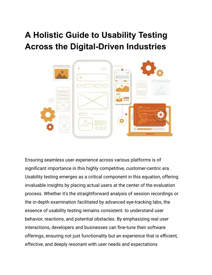 a holistic guide to usability testing across