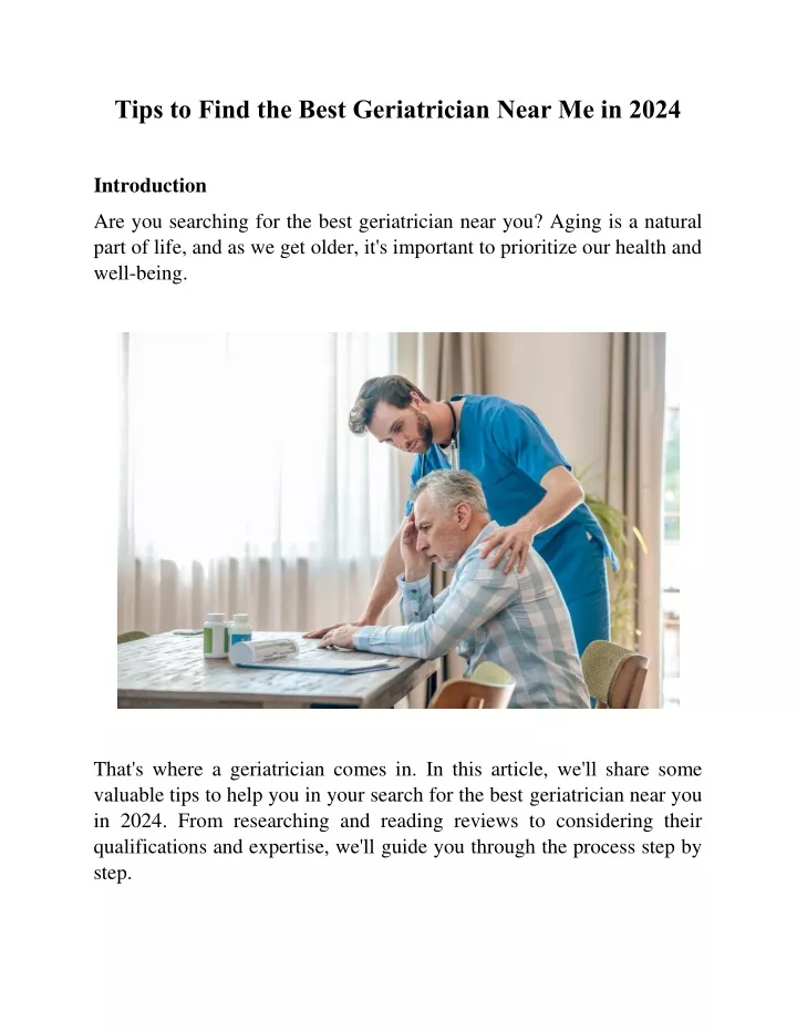 tips to find the best geriatrician near me in 2024