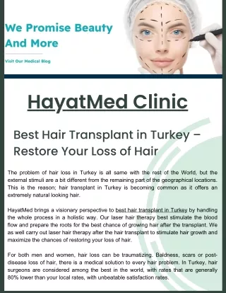 Best Hair Transplant in Turkey – Restore Your Loss of Hair