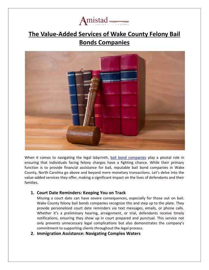 the value added services of wake county felony