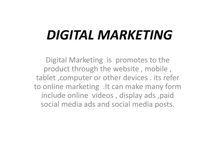 digital marketing