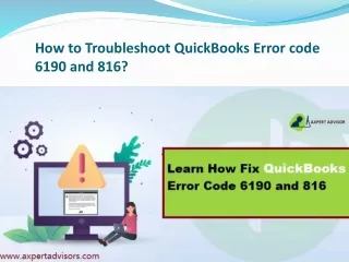 Troubleshoot QuickBooks Error code 6190 and 816