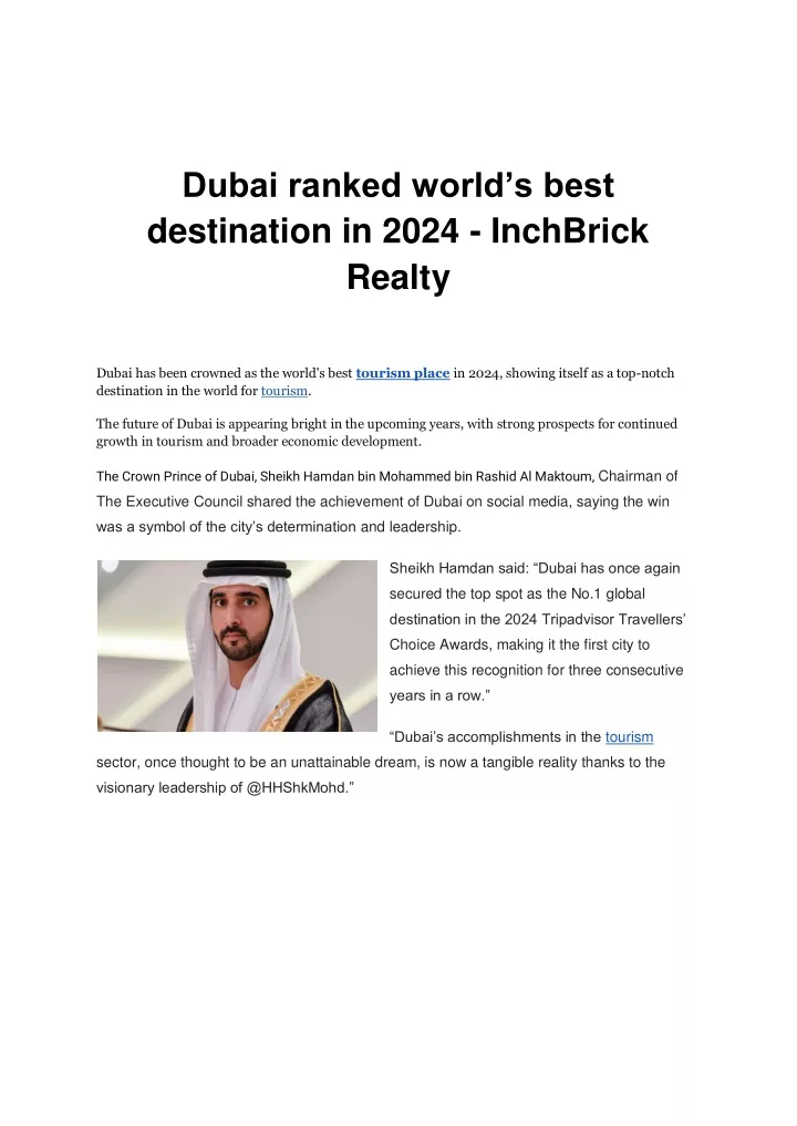 dubai ranked world s best destination in 2024