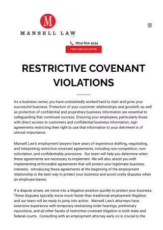 Ohio Employment Lawyer | Restrictive Covenant Violations