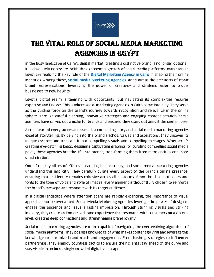 the vital role of social media marketing