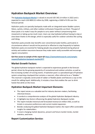 hydration backpack market overview