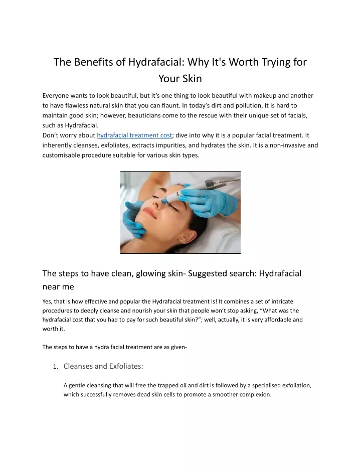 the benefits of hydrafacial why it s worth trying