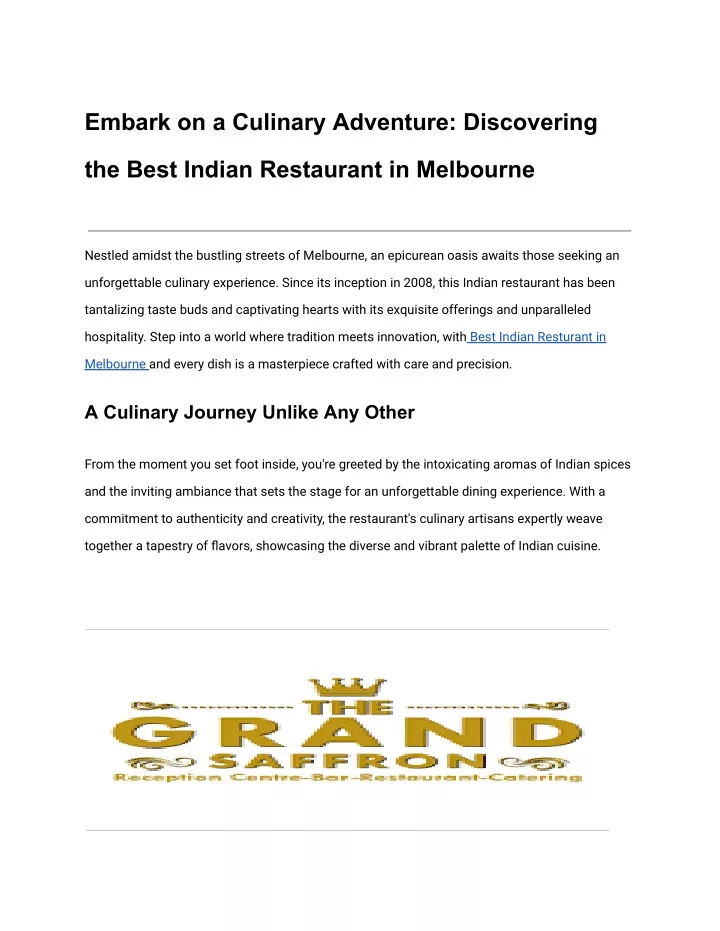 embark on a culinary adventure discovering