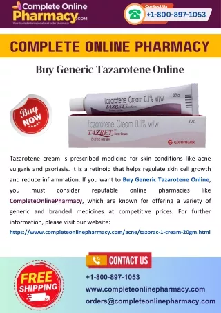 Buy Generic Tazarotene Online