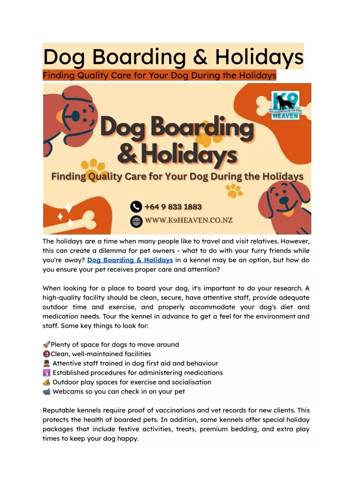 dog boarding holidays finding quality care