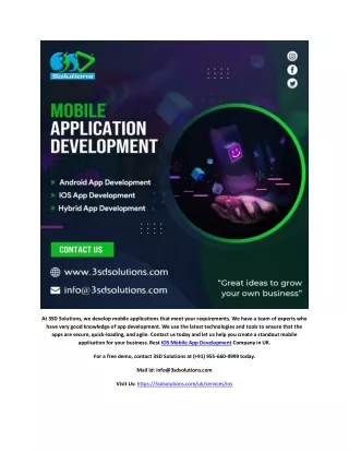IOS Mobile App Development Company in UK