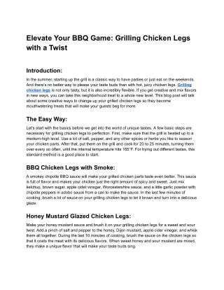 elevate your bbq game grilling chicken legs with