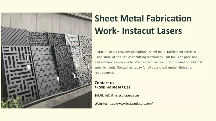 sheet metal fabrication work instacut lasers