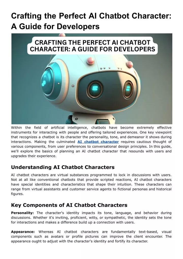 crafting the perfect ai chatbot character a guide