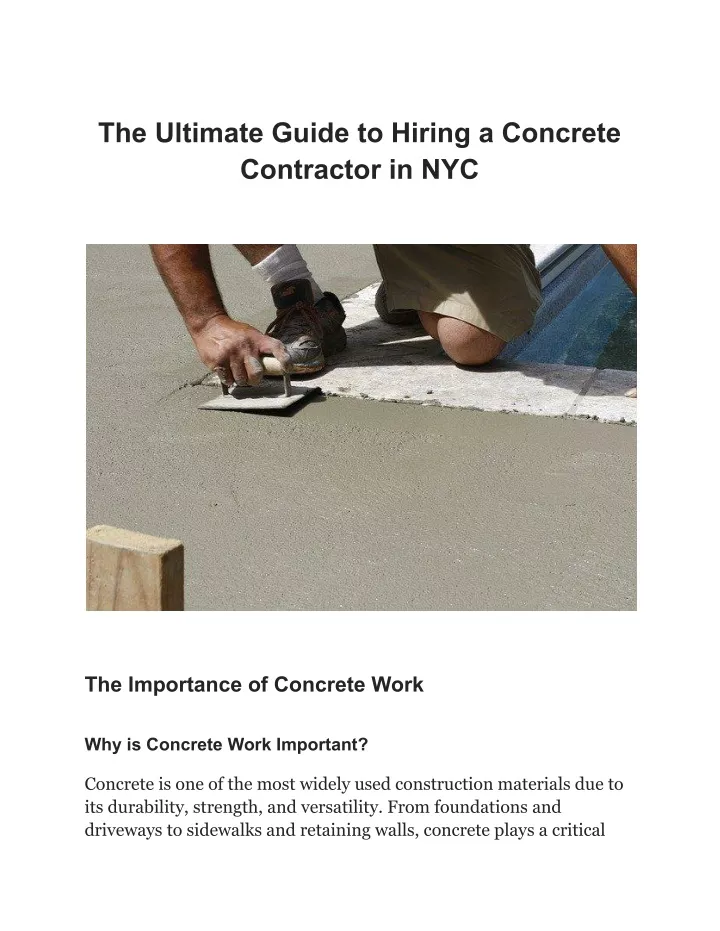 the ultimate guide to hiring a concrete