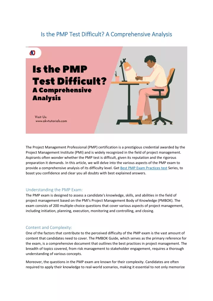 is the pmp test difficult a comprehensive