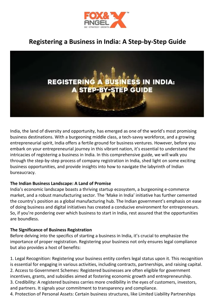 registering a business in india a step by step