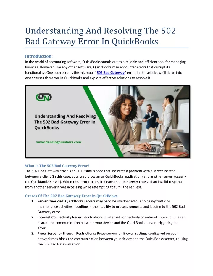 understanding and resolving the 502 bad gateway