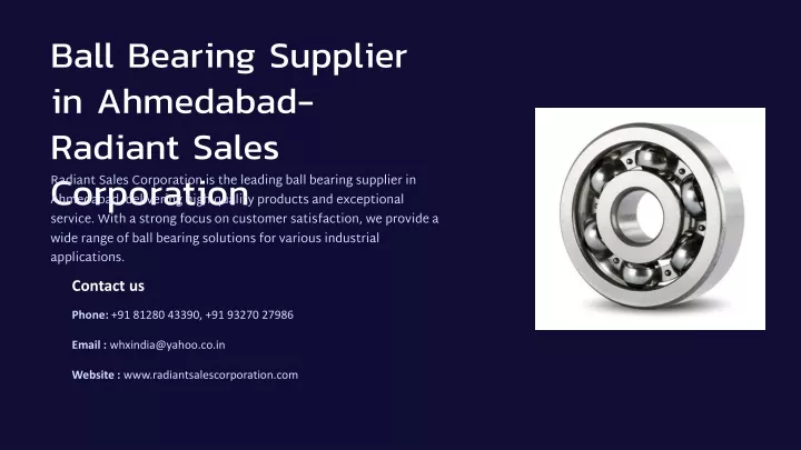 ball bearing supplier in ahmedabad radiant sales