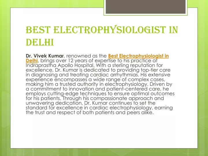 best electrophysiologist in delhi