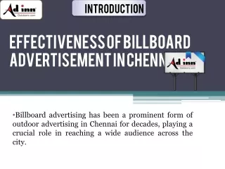 Effectiveness of Billboard Advertisement in Chennai