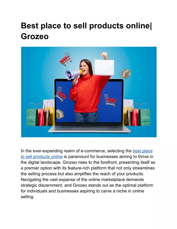 best place to sell products online grozeo