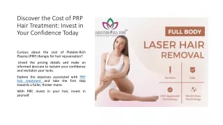Discover the Cost of PRP Hair Treatment: Invest in Your Confidence Today