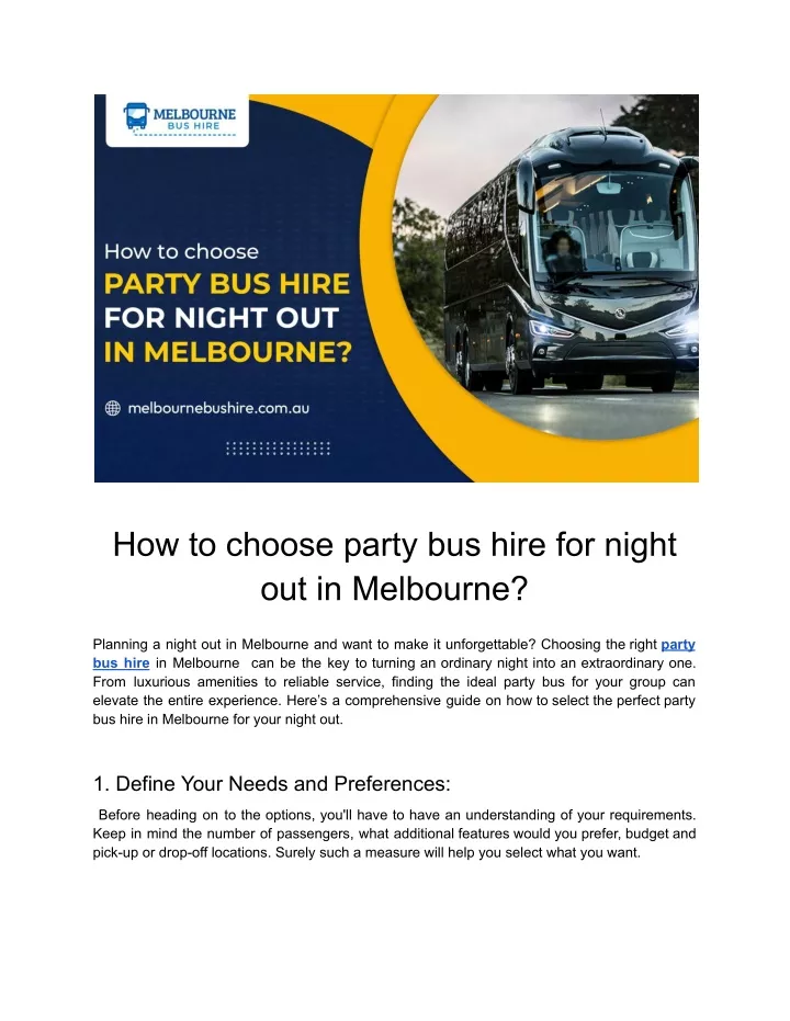 how to choose party bus hire for night