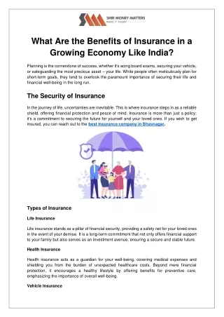 What Are the Benefits of Insurance in a Growing Economy Like India
