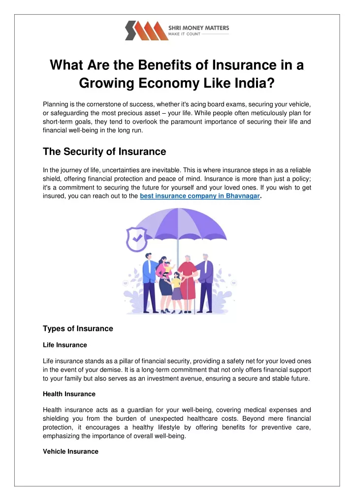 what are the benefits of insurance in a growing