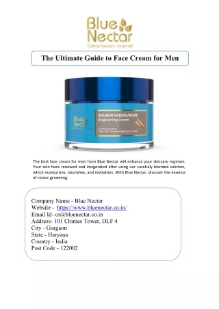 Face cream for men