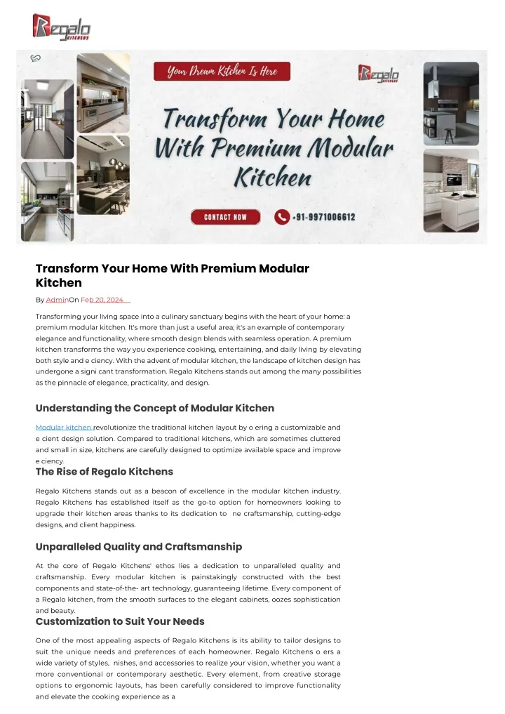 transform your home with premium modular kitchen